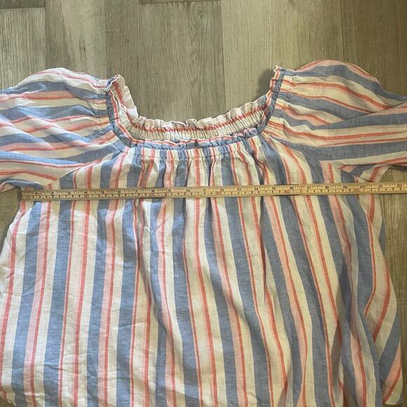 Crown & Ivy striped off-shoulder top size large - Picture 4 of 10